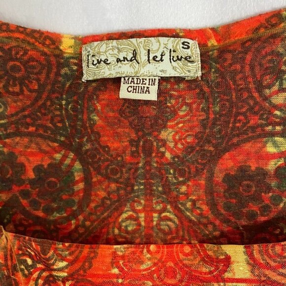 One World Live & Let Live Women's Blouse Top Size S Short Sleeve Square Neck - Picture 7 of 7